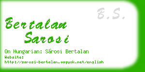 bertalan sarosi business card
